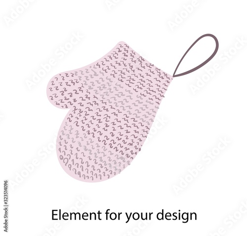 Mitten for washing. Natural bath accessories. Bast. vector illustration on a white background. Element for your design..