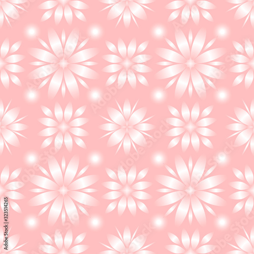 Seamless endless repeating soft pink ornament on white background © Inna