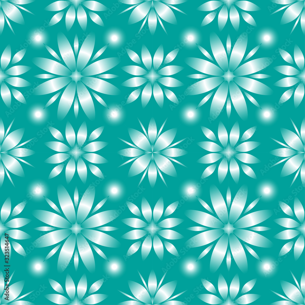 Seamless endless repeating soft ornament in blue on white background Seamless endless repeating soft ornament in blue on white background