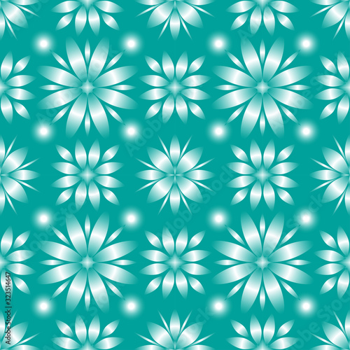 Seamless endless repeating soft ornament in blue on white background