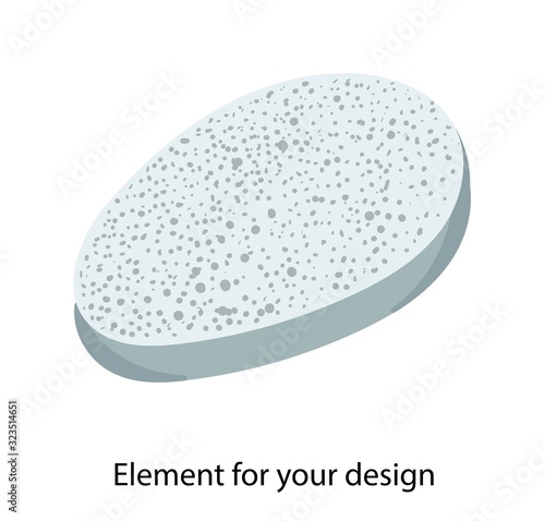 Stone for washing. Natural bath accessories. Pumice for the feet. Foot cleaning. Pedicure. vector illustration on a white background. Element for your design..