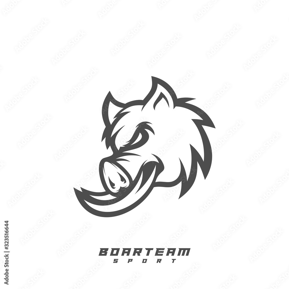 Boar Esport gaming mascot logo template Vector. Modern Head Boar Logo Vector Boar Esport gaming mascot logo template Vector. Modern Head Boar Logo Vector