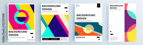 Modern abstract covers set, minimal covers design. Colorful geometric background, vector illustration.