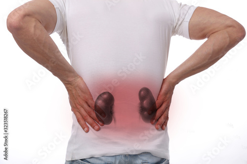 Man with Kidneys pain, Urolithiasis Disease photo