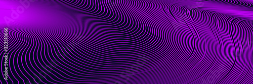 Abstract Dark Pink Geometric Pattern with Waves. Striped Spiral Texture. Hypnotic Psychedelic Illusion. 3D Illustration
