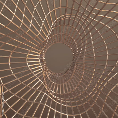 Metal grid labyrinth. 3d illustration  3d rendering.