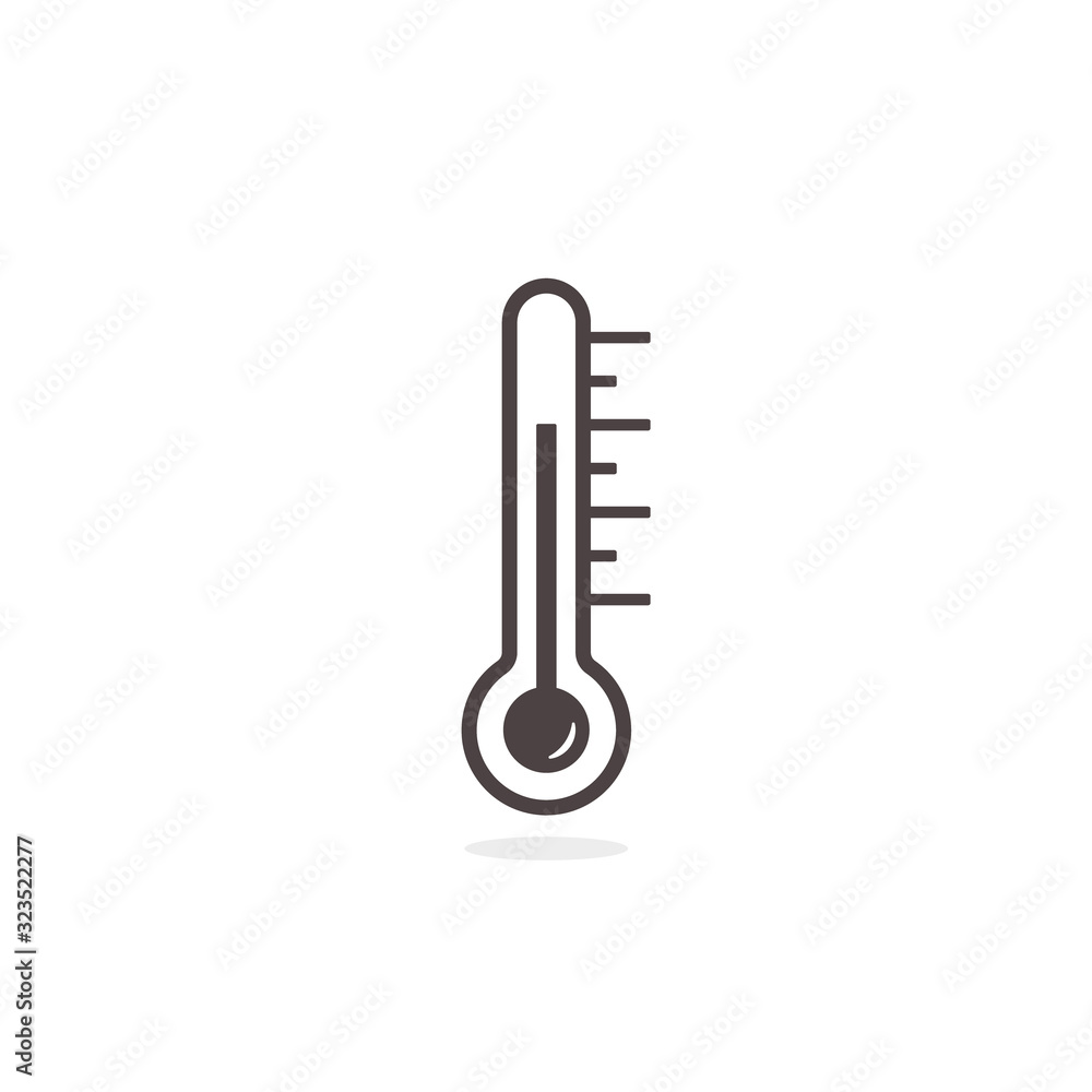 Thermometer icon, Vector isolated flat design simple illustration