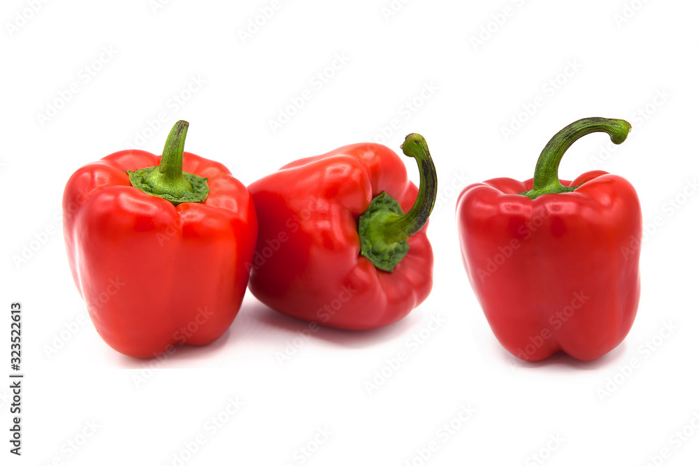 ripe fresh organic peppers isolated on a white background ripe fresh organic peppers isolated on a white background