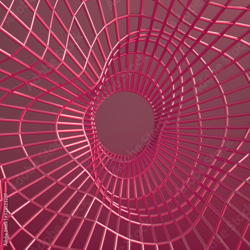 Metal grid labyrinth. 3d illustration  3d rendering.