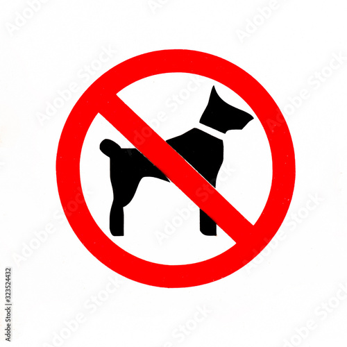 No walking dogs sign on white background
