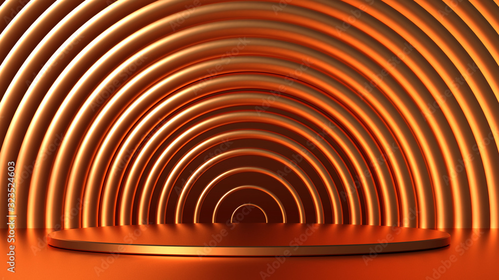 Fototapeta premium Podium, pedestal in the studio. 3d illustration, 3d rendering.