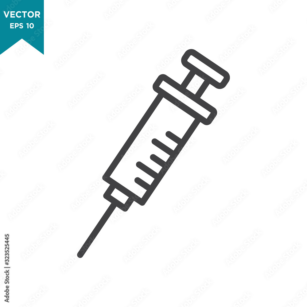 syringe vector icon in trendy flat design, medical tool icon