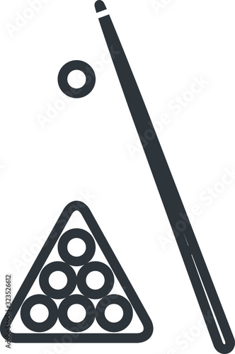 billiard icon, thin vector illustration