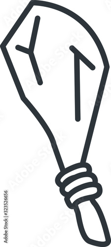 Cudgel icon, weapon icon, vector line illustration