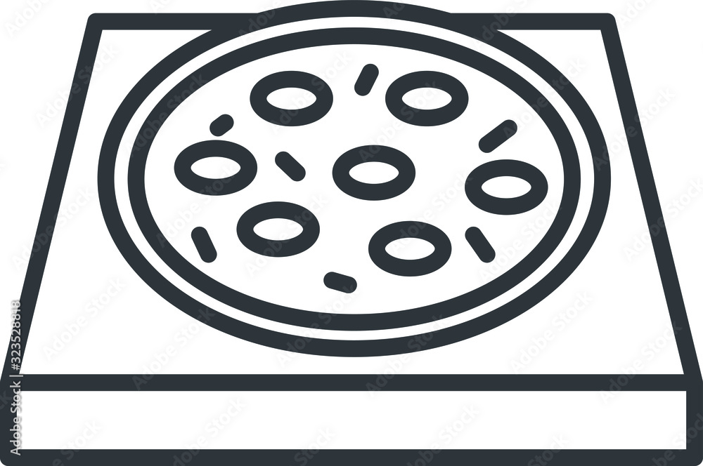 pizza stone icon, vector line illustration pizza stone icon, vector line illustration