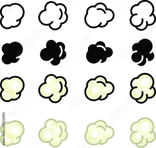 Popcorn icon, vector line illustration