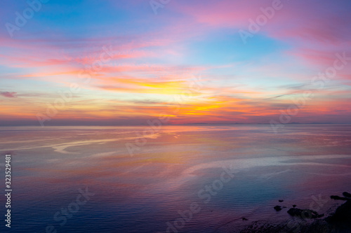 Colourful sunset over the sea