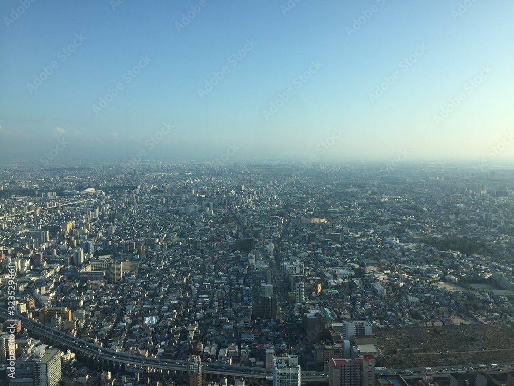 Skyscraper View Horizon, Landscape, Osaka, August 2017. 都市景観, 大阪, 2017年8月。