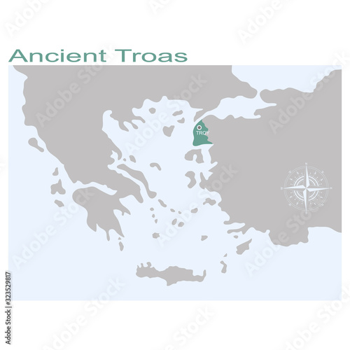 vector map of the Ancient Troas