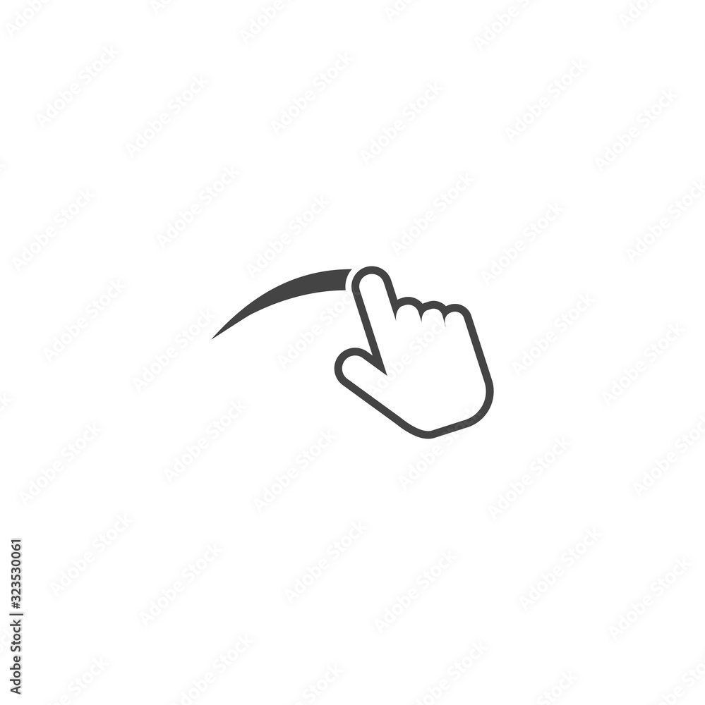 Vector hand swipe icon on white background. Layers grouped for easy editing illustration. For your design Vector hand swipe icon on white background. Layers grouped for easy editing illustration. For your design