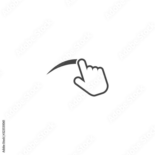 Vector hand swipe icon on white background. Layers grouped for easy editing illustration. For your design