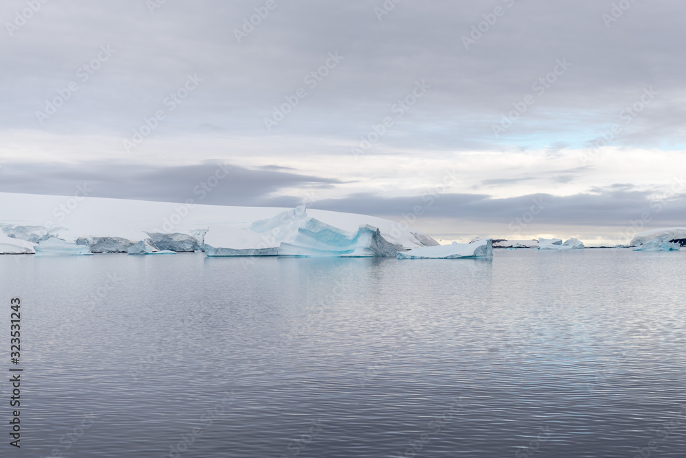 Antarctic landscape with iceberg, view from expedition ship Antarctic landscape with iceberg, view from expedition ship