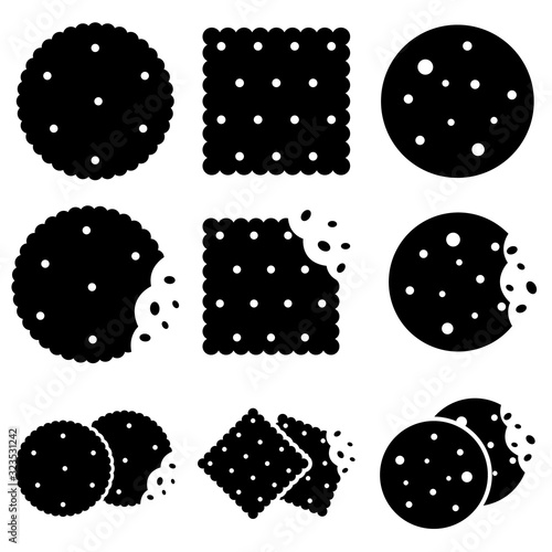 Cookie set icon, logo isolated on white background