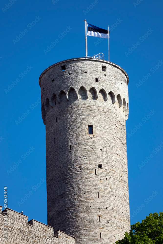 Tall Hermann - a tower of the Toompea Castle on Toompea hill. Tallinn, Estonia