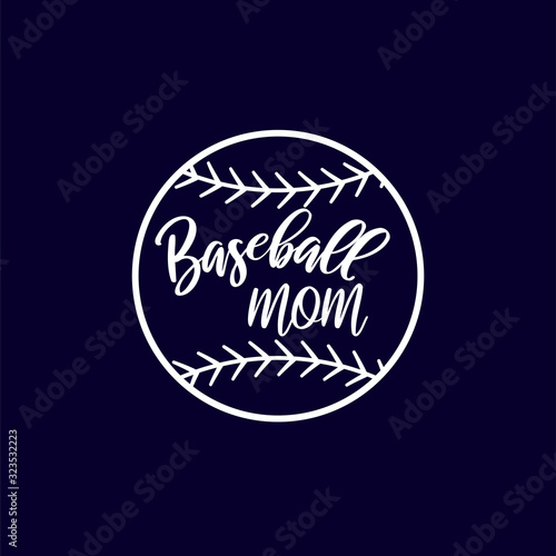 Baseball mom outline style tshirt clipart vector.