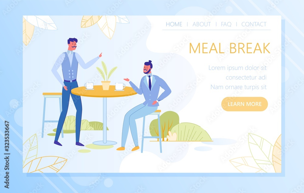 Meal or Lunch Afternoon Break in Office Banner. Meal or Lunch Afternoon Break in Office Banner.