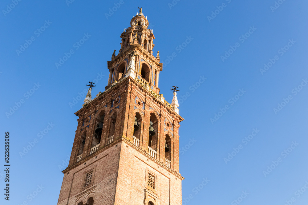 Carmona, Spain. The tower of the Iglesia de San Pedro (St Peter's Church)