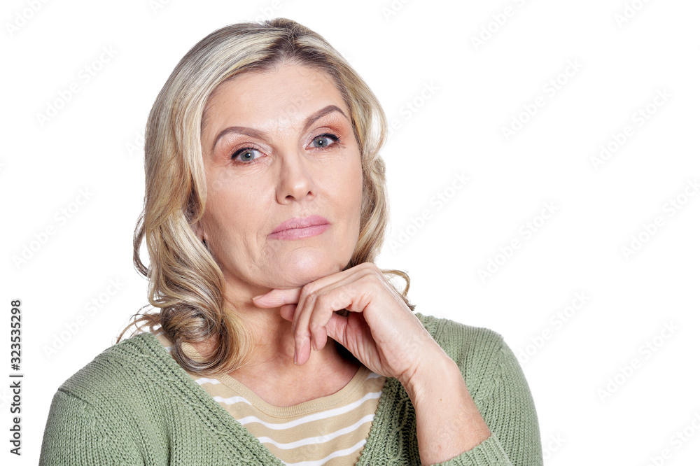 Close up portrait of beautiful mature woman posing Close up portrait of beautiful mature woman posing