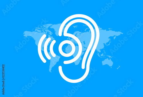 International Ear Care Day. Ear icon. Health care vector illustration. Medical poster design
