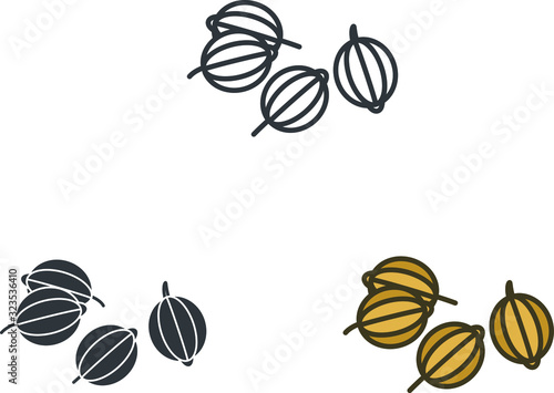 Coriander icon, vector line illustration