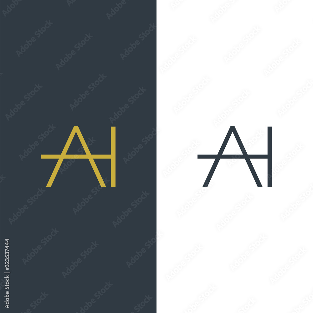 initial letter AH Letter Simple Premium Logo Design template. initial letter AH Letter Simple Premium Logo Design template.