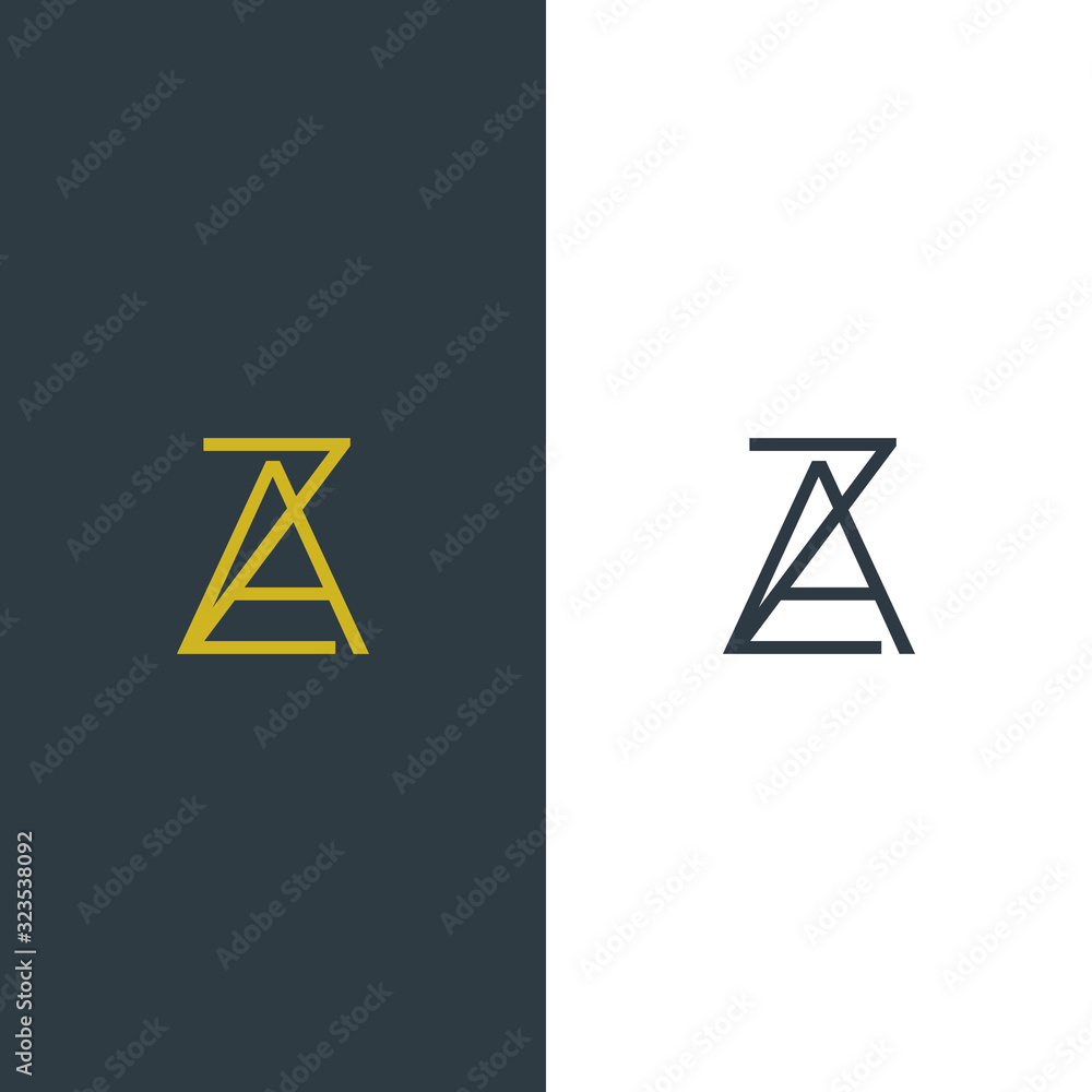 initial letter AZ Letter Simple Premium Logo Design template. initial letter AZ Letter Simple Premium Logo Design template.