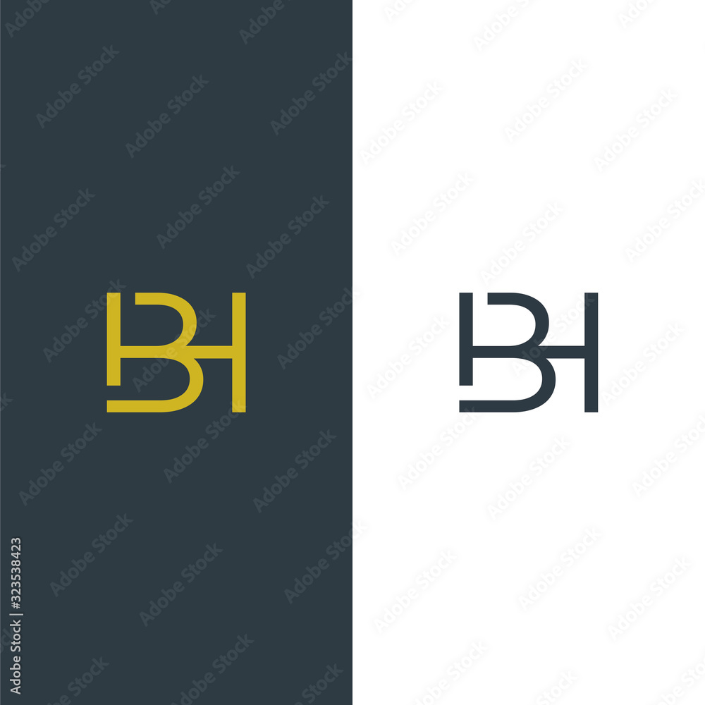initial letter BH Letter Simple Premium Logo Design template. initial letter BH Letter Simple Premium Logo Design template.