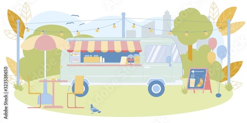 Street Food Festival Truck or Mobile Eatery Banner