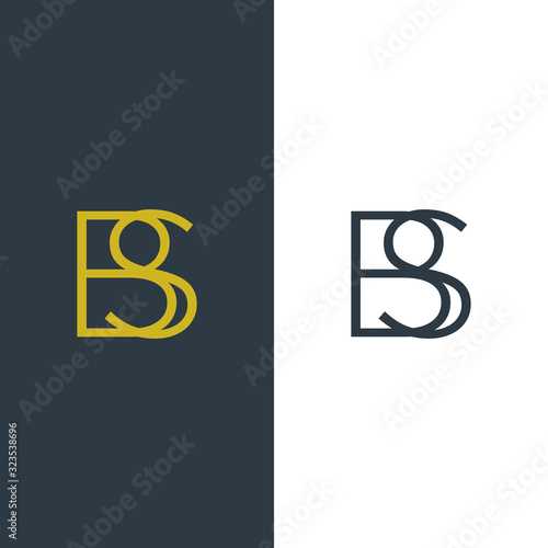 initial letter BS Letter Simple Premium Logo Design template.
