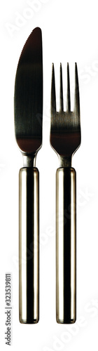 modern and simple in the form of a fork and knife