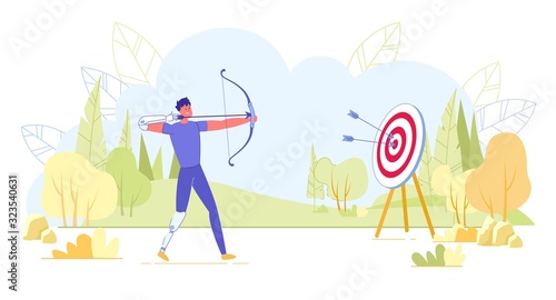 Archery Paralympic or Amateur Athlete in Training.
