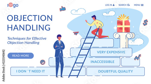 Objection Handling Flat Landing Page Template