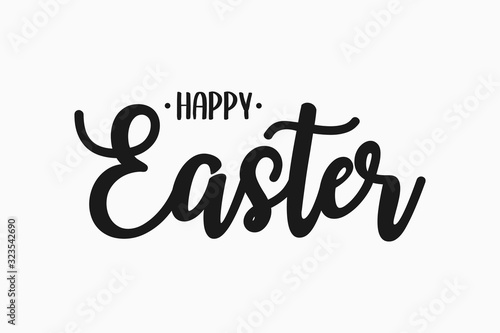 Happy Easter text banner. Easter lettering typography background. Vector illustration.