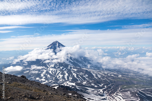 Koryaksky volcano, Kamchatka peninsula, Russia. An active volcano 35 km north of the city of Petropavlovsk-Kamchatsky. The absolute height is 3430 meters above sea level.