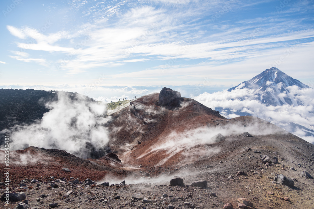 Avachinsky volcano, Kamchatka peninsula, Russia. An active volcano, located north of the city of Petropavlovsk-Kamchatsky, in the interfluve of the Avacha and Nalychev rivers.