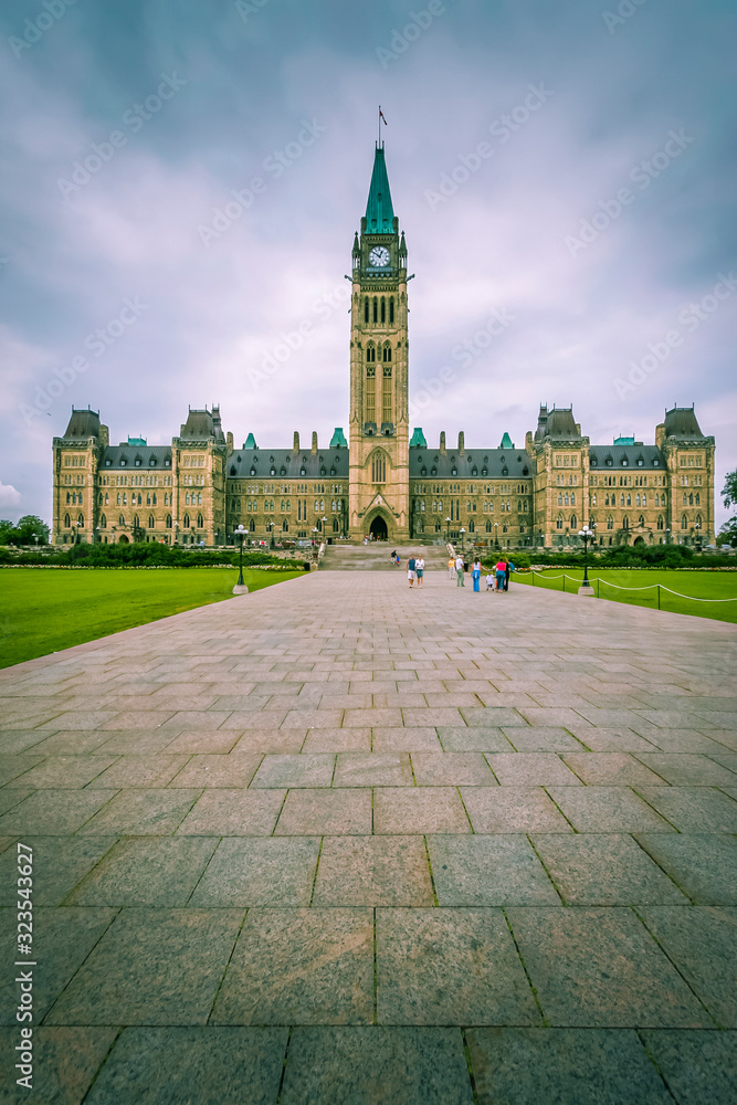 Ottawa, Canada, Aug 2015 - Parliament Hill is the home of the Parliament of Canada