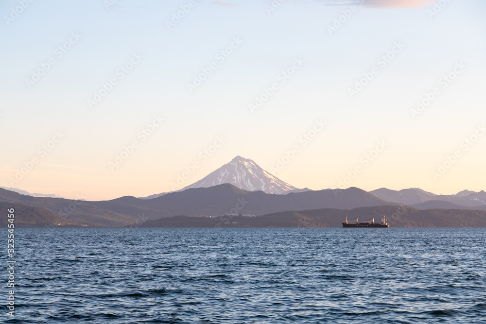 Vilyuchinsky volcano, Kamchatka peninsula, Russia. It is located southwest of the city of Petropavlovsk-Kamchatsky behind Avacha Bay. Vilyuchinsky volcano, Kamchatka peninsula, Russia. It is located southwest of the city of Petropavlovsk-Kamchatsky behind Avacha Bay.