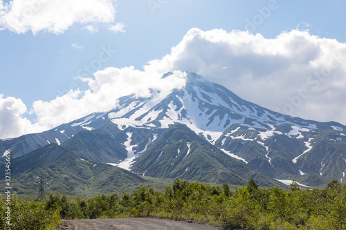 Vilyuchinsky volcano, Kamchatka peninsula, Russia. It is located southwest of the city of Petropavlovsk-Kamchatsky behind Avacha Bay.