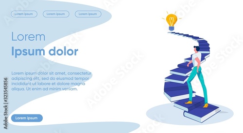 Self Development Flat Landing Page Vector Template