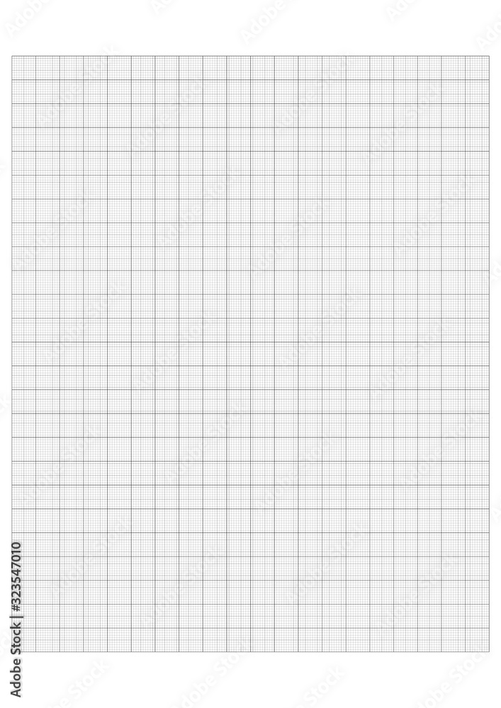 Millimeter grid on A4 size page. Divided by 1 and 10 mm lines. Sheet of engineering graph paper. Vector illustration Millimeter grid on A4 size page. Divided by 1 and 10 mm lines. Sheet of engineering graph paper. Vector illustration